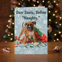 Funny Christmas Boxer Dog Christmas Card
