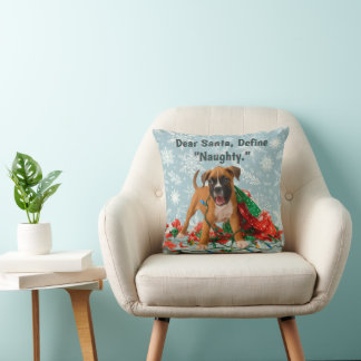 Funny Christmas Boxer Dog Cushion