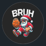 Funny Christmas Bruh Santa Playing Basketball Boys Classic Round Sticker<br><div class="desc">Funny Christmas Bruh Santa Playing Basketball Boys Kids Xmas</div>