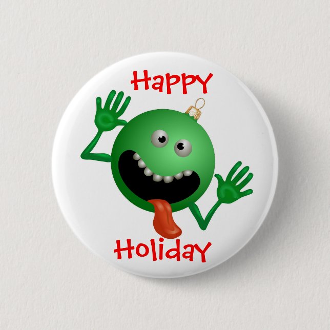Funny Christmas Button Pin (Front)