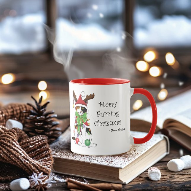 Funny Christmas Calico Cat Mug (Creator Uploaded)