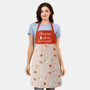 Funny Christmas Calories Don't Count   Cookies Apron