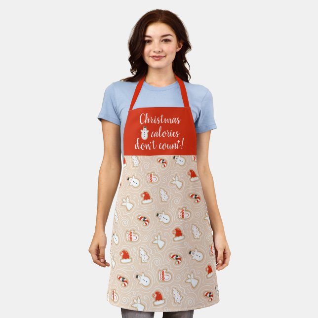 Funny Christmas Calories Don't Count | Cookies Apron (Worn)