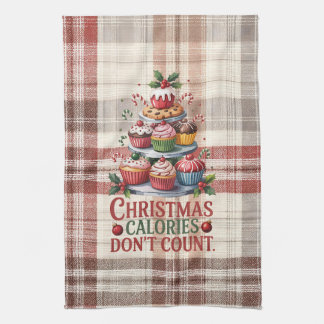 Funny Christmas Calories Don't Count Kitchen Towel