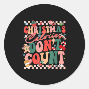 Funny Christmas Calories Don't Count Xmas Cookie Classic Round Sticker