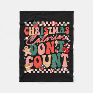 Funny Christmas Calories Don't Count Xmas Cookie  Fleece Blanket