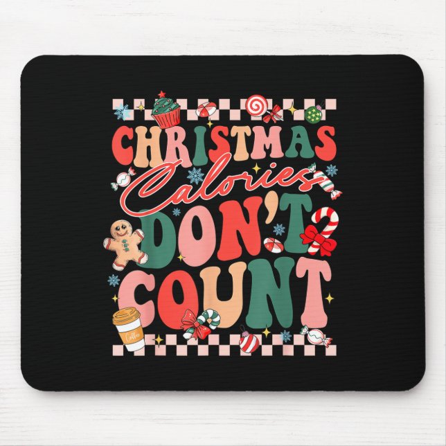 Funny Christmas Calories Don't Count Xmas Cookie  Mouse Mat (Front)