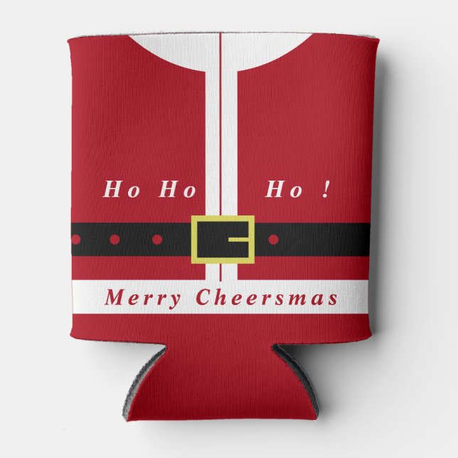 Funny Christmas Can Cooler Santa Claus (Front)