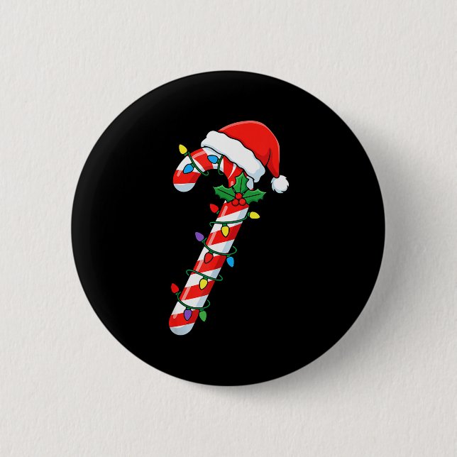 Funny Christmas Candy Canes Santa Xmas Kids Men Wo 6 Cm Round Badge (Front)