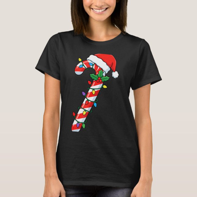 Funny Christmas Candy Canes Santa Xmas Kids Men Wo T-Shirt (Front)