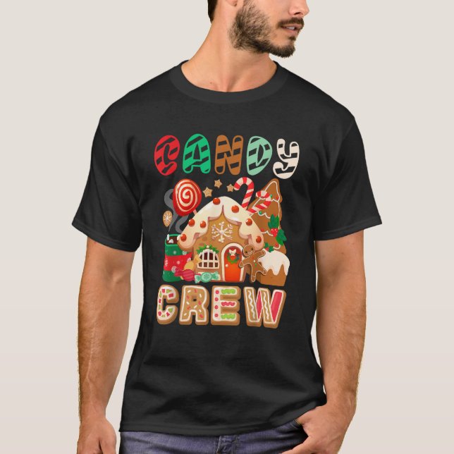 Funny Christmas Candy Crew Security Candyland Donu T-Shirt (Front)