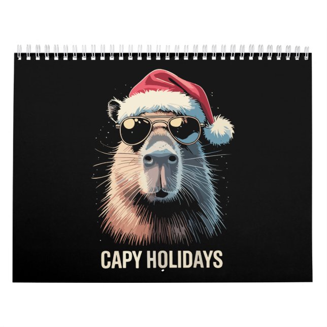 Funny Christmas Capy Holidays Xmas Capybara  Calendar (Cover)