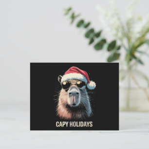 Funny Christmas Capy Holidays Xmas Capybara Holiday Postcard