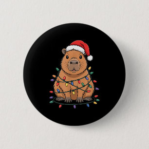 Funny Christmas Capybara Cute Cartoon Desing 6 Cm Round Badge