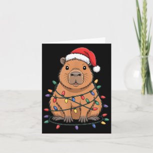 Funny Christmas Capybara Cute Cartoon Desing  Card
