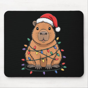 Funny Christmas Capybara Cute Cartoon Desing Mouse Mat