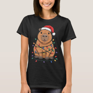 Funny Christmas Capybara Cute Cartoon Desing T-Shirt