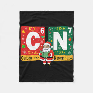 Funny Christmas Carbon Nitrogen 67 Meme Chemistry Fleece Blanket
