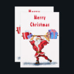 Funny Christmas Card Bodybuilder Santa Claus<br><div class="desc">Funny Christmas Cards Bodybuilder Santa Claus with Christmas Gifts Cartoon Painting Fun Collection - or Choose / Add Your Unique Text / Name / Colour - Make Your Special Gift - Resize and move or remove and add elements / text with Customisation tool ! Painting and Design by MIGNED. Please...</div>