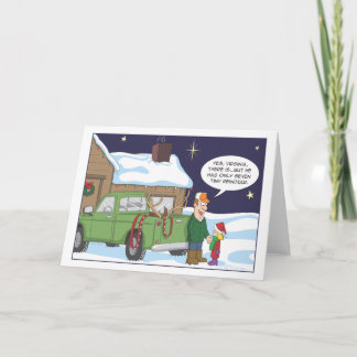 Funny Christmas card, deer hunting humor Holiday Card