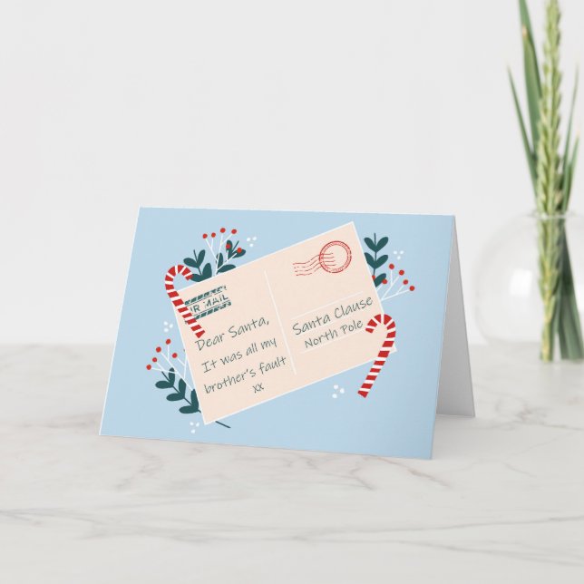 Funny Christmas Card for Brother witty humour (Front)