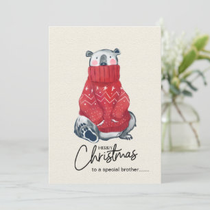 Funny Christmas Card, Funny Brother Christmas  Holiday Card