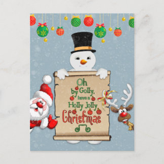 Funny Christmas card greeting Christmas postcard