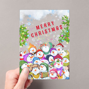 Funny Christmas Card Happy Snowmans Party Acrylic Invitations