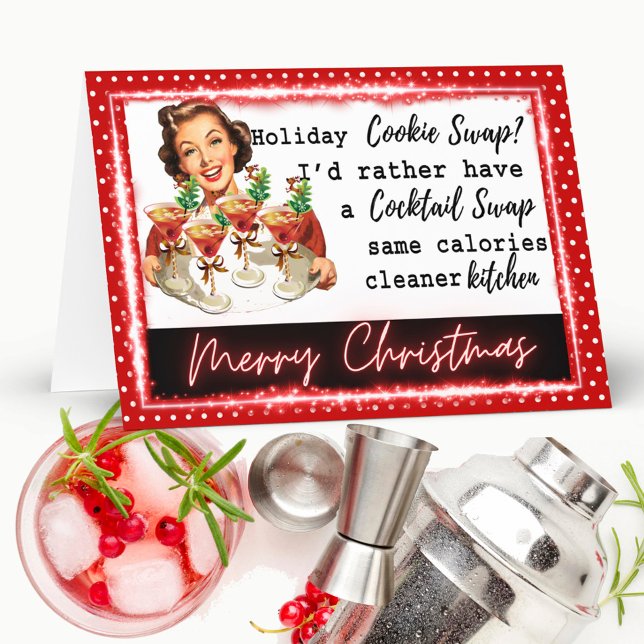 Funny Christmas Card Retro Best Friend Cookie Swap (Creator Uploaded)