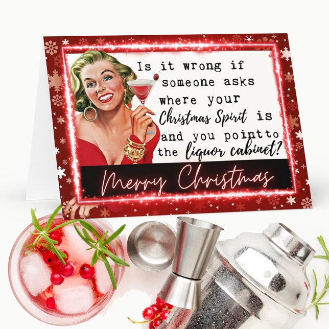 Funny Christmas Card Retro Best Friend Liquor (Creator Uploaded)