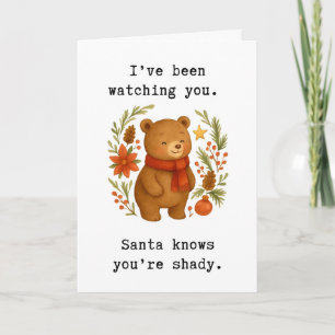 Funny Christmas Card Santa Knows You're Shady