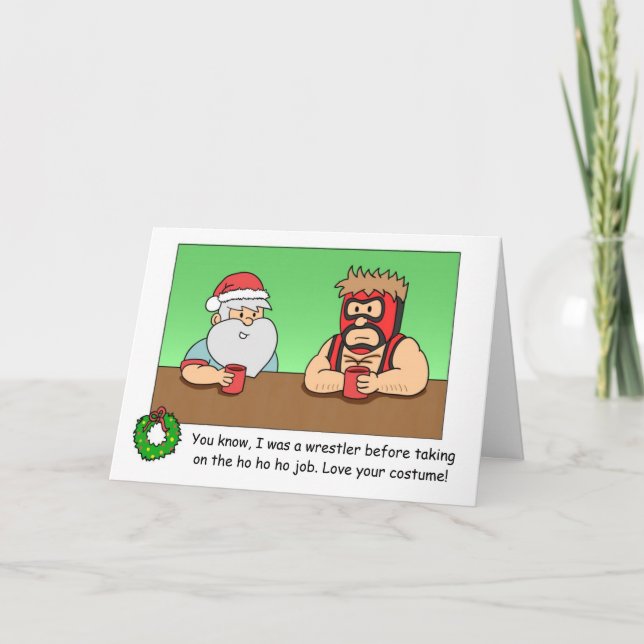 Funny Christmas Card: Santa's Job Experience Holiday Card (Front)