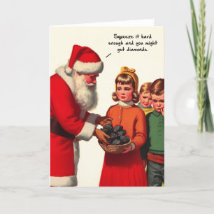 Funny Christmas Card - Vintage Santa Painting