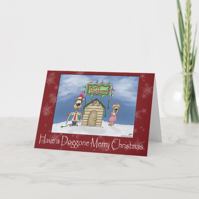 Funny Christmas Cards: Doggone Merry Christmas Holiday Card (Front)