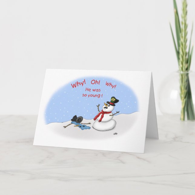 Funny Christmas Cards: Melt-Down Holiday Card (Front)
