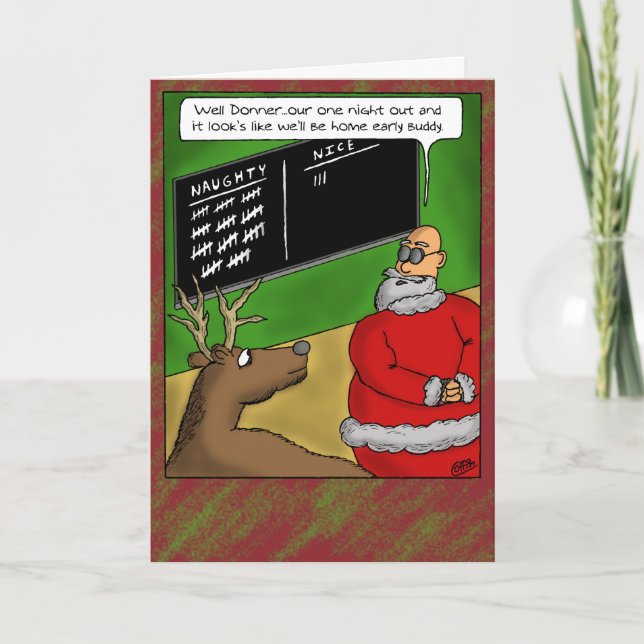 Funny Christmas Cards: Naughty and Nice Holiday Card (Front)