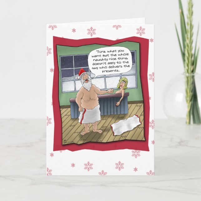 Funny Christmas Cards: Naughty and Nice Rule Holiday Card (Front)