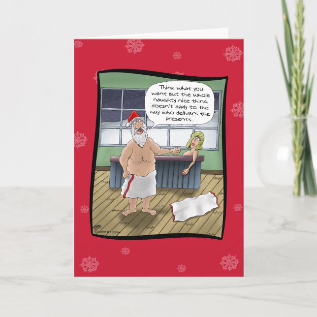 Funny Christmas Cards: Naughty and Nice Rules Holiday Card (Front)