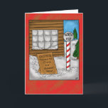 Funny Christmas Cards: North Pole Moving Holiday Card<br><div class="desc">Funny christmas geeting card with funny cartoon about the North Pole Moving.</div>