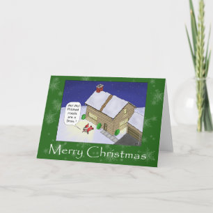 Funny Christmas Cards: Pitched Roofs Holiday Card
