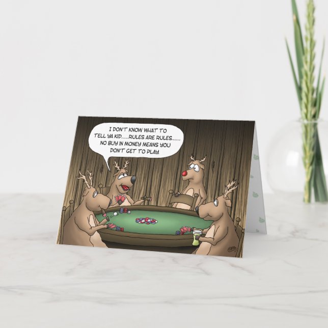 Funny Christmas Cards: Reindeer Games Holiday Card (Front)