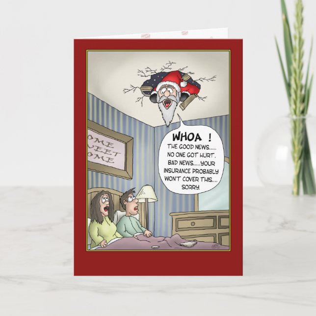 Funny Christmas Cards: Rough Landing Holiday Card (Front)