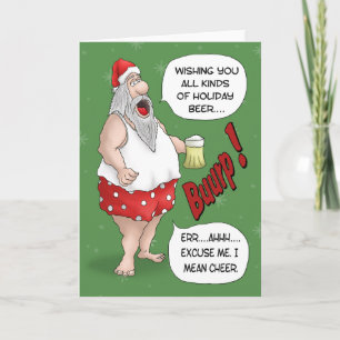Funny Christmas Cards: Santa Relaxed Holiday Card
