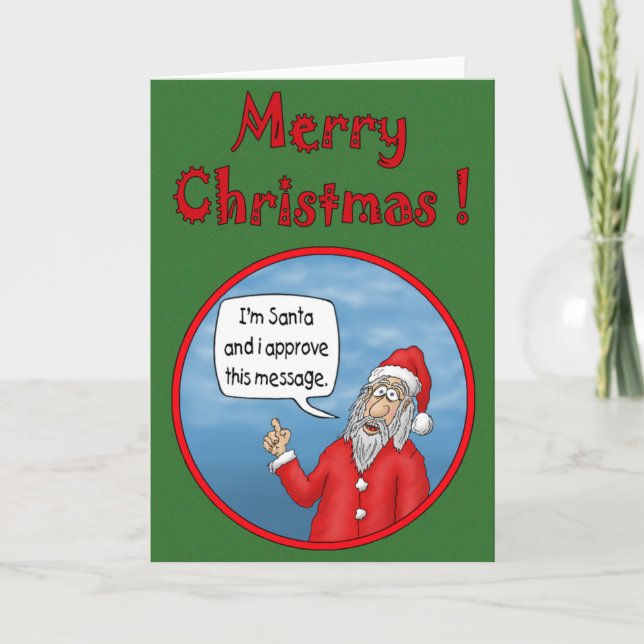 Funny Christmas Cards: Santa’s Approval Holiday Card (Front)