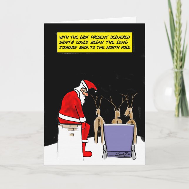Funny Christmas Cards: Santa's Done Holiday Card (Front)