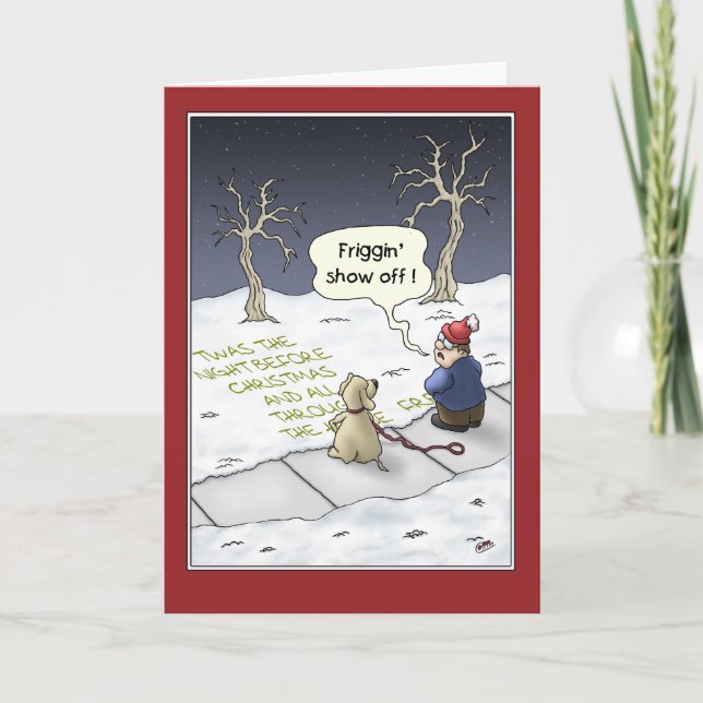 Funny Christmas Cards: Steady Flow Holiday Card (Front)