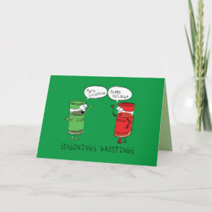 Funny Christmas Cartoon Cooking Spices Card