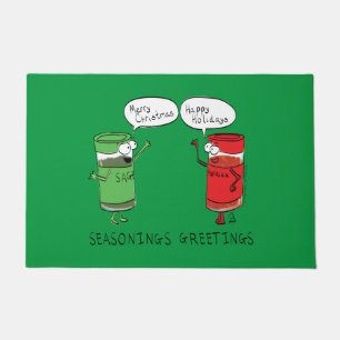 Funny Christmas Cartoon Cooking Spices Doormat
