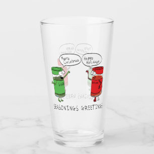 Funny Christmas Cartoon Cooking Spices Glass