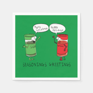 Funny Christmas Cartoon Cooking Spices Napkin